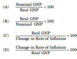 GNP deflator is represented by which of the following formulae